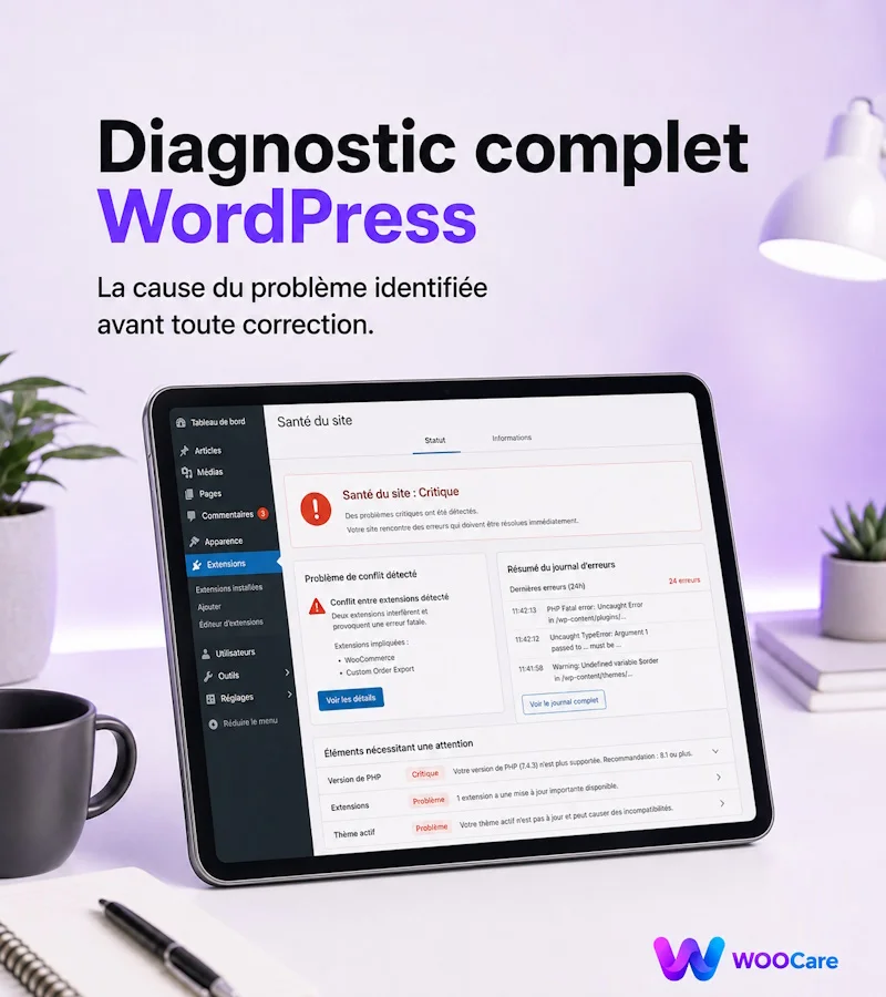 Diagnostic bug Wordpress
