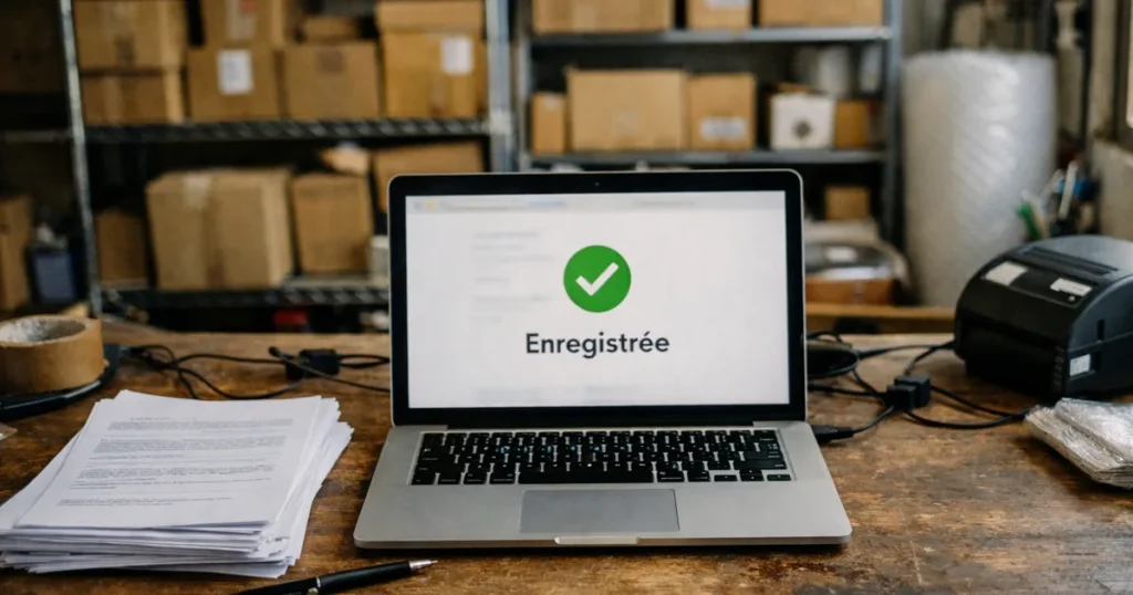 Page de confirmation d'une demande de rétractation enregistrée sur une boutique en ligne